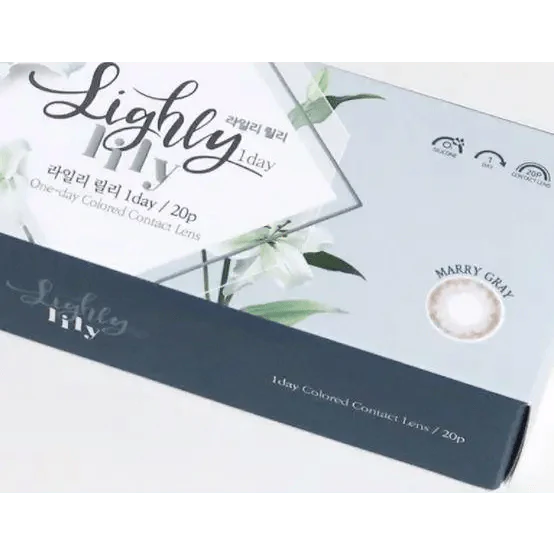 LensTown Lighly Lily Gray (20p) colored contact lens, 13.2mm graphic diameter, Daily wear