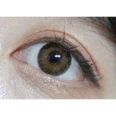 LensTown Not Bad Brown — single-eye close-up showing the contact lens appearance