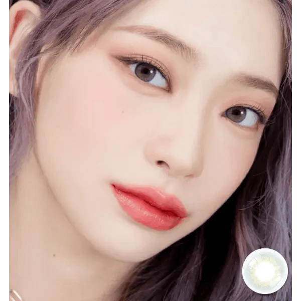 LensRang Real Ocean Gray — model portrait showing the contact lens look