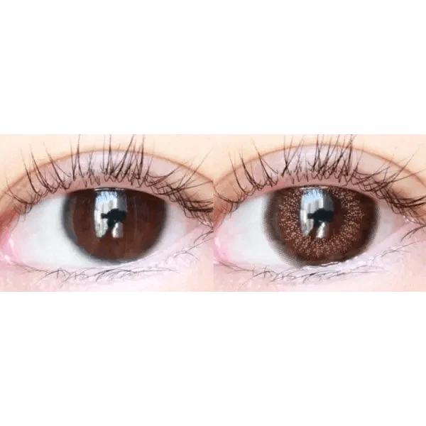 LensTown Renaissance Brown — both eyes wearing the contact lenses