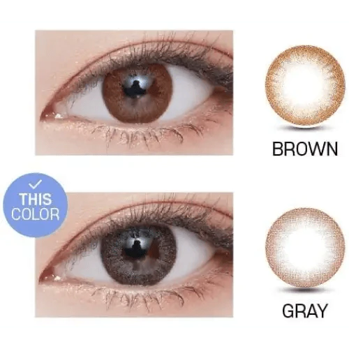 LensVery Rosee Classic Gray — contact lens appearance comparison