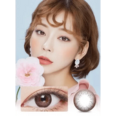 LensVery Rosee Romantic Gray — model portrait showing the contact lens look