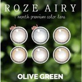 i-DOL Roze Airy Olive Green colored contact lens, 13.2mm graphic diameter, Monthly wear