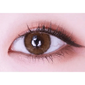 i-DOL Roze Airy Pumpkin Brown — single-eye close-up showing the contact lens appearance