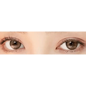 i-DOL Roze Airy Pumpkin Brown — both eyes wearing the contact lenses