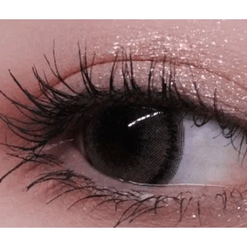 LensRang Sharing Brown — single-eye close-up showing the contact lens appearance