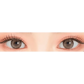 LensRang Sharing Brown — both eyes wearing the contact lenses
