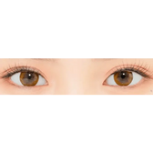 LensRang Snug Brown — both eyes wearing the contact lenses