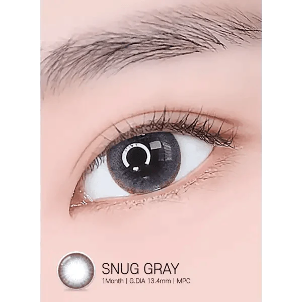 LensRang Snug Gray — single-eye close-up showing the contact lens appearance