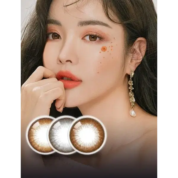 LensRang Snug Gray — model portrait showing the contact lens look