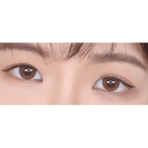 LensRang Spell Brown — both eyes wearing the contact lenses
