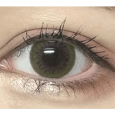 LensRang Spell Khaki Green — single-eye close-up showing the contact lens appearance