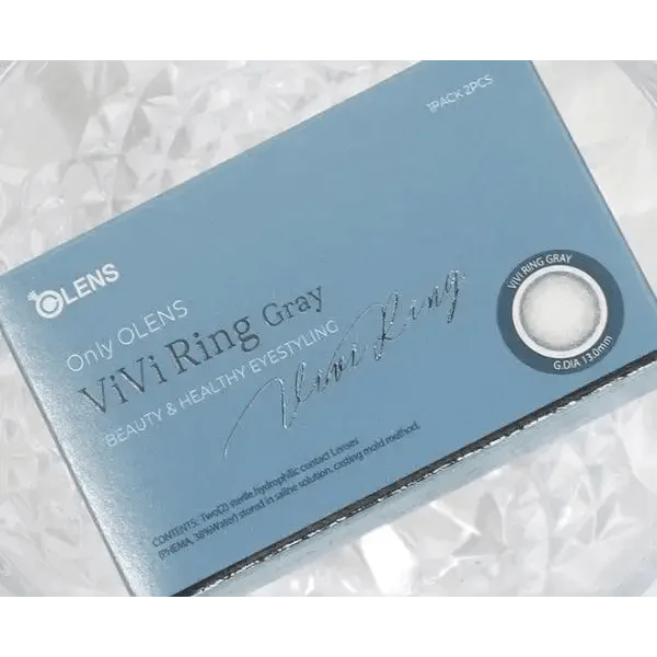 Olens ViVi Ring Gray Toric colored contact lens, 13.0mm graphic diameter, Monthly wear