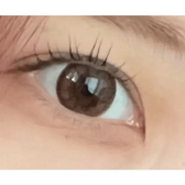 LensRang With Rang Choco — single-eye close-up showing the contact lens appearance