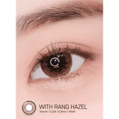 LensRang With Rang Hazel  Brown — single-eye close-up showing the contact lens appearance