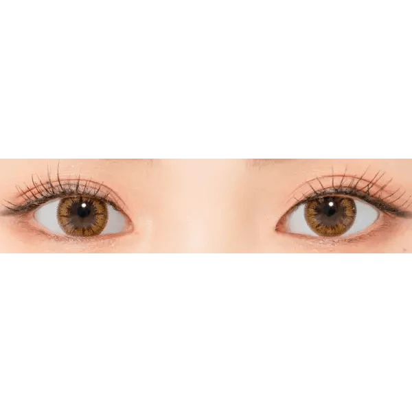 LensRang With Rang Hazel  Brown — both eyes wearing the contact lenses