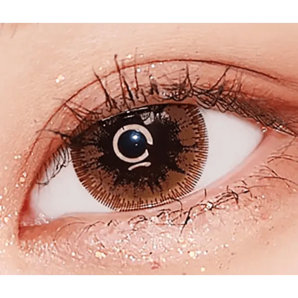 LensRang With Rang Hazel  Brown — single-eye close-up showing the contact lens appearance