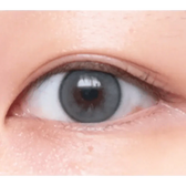 i-DOL Yurial Mul Gray — single-eye close-up showing the contact lens appearance
