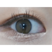 i-DOL Yurial Royal Brown — single-eye close-up showing the contact lens appearance