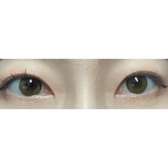 i-DOL Yurial Royal Brown — both eyes wearing the contact lenses