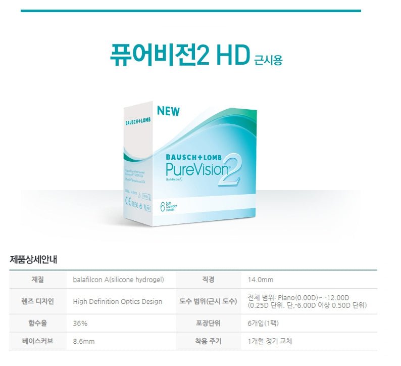 Bausch + Lomb PureVision 2 HD (6p) (Monthly)