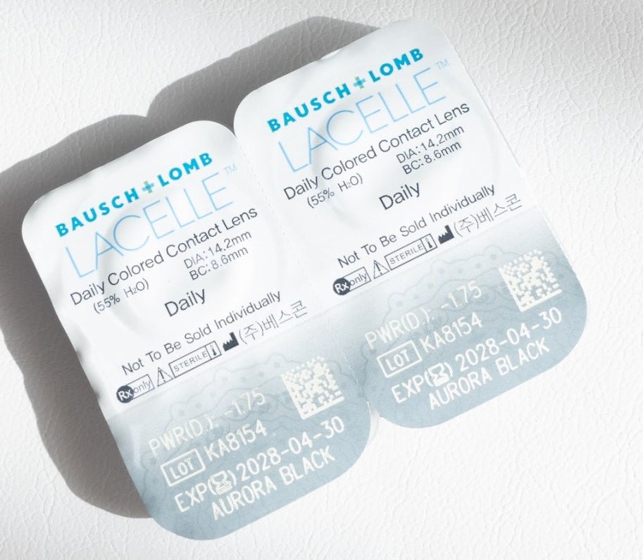 Bausch + Lomb Lacelle Aurora Black (30p) colored contact lens, 13.0mm graphic diameter, Daily wear
