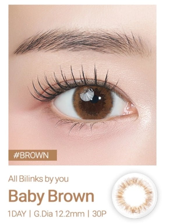 Bausch + Lomb Lacelle Baby Brown (30p) colored contact lens, 12.2mm graphic diameter, Daily wear
