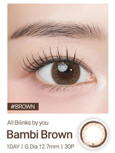 Bausch + Lomb Lacelle Bambi Brown (30p) colored contact lens, 12.7mm graphic diameter, Daily wear