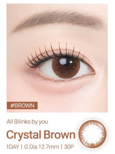 Bausch + Lomb Lacelle Crystal Brown (30p) colored contact lens, 12.7mm graphic diameter, Daily wear