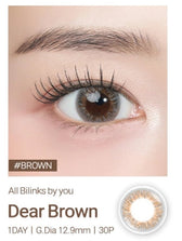 Bausch + Lomb Lacelle Deer Brown (30p) colored contact lens, 12.9mm graphic diameter, Daily wear