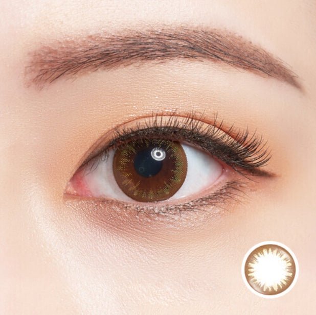 Bausch + Lomb Lacelle Shimmering Gold Brown (30p) colored contact lens, 12.9mm graphic diameter, Daily wear