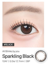 Bausch + Lomb Lacelle Sparkling Black (30p) colored contact lens, 12.7mm graphic diameter, Daily wear