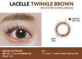 Bausch + Lomb Lacelle Twinkle Brown (30p) colored contact lens, 12.7mm graphic diameter, Daily wear
