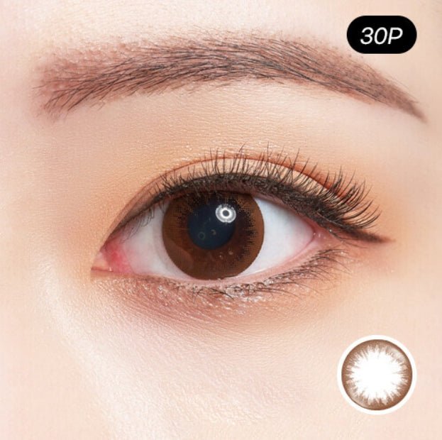 Bausch + Lomb Lacelle Twinkle Brown (30p) colored contact lens, 12.7mm graphic diameter, Daily wear