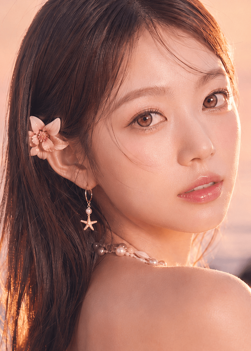 Clalen Iris XUYU Pink Daily 13.8mm — model portrait showing the contact lens look