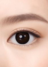 Clalen Jazz Black Daily 12.9mm — close-up view of the contact lens on an eye