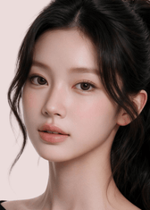 Clalen O2O2 Contour Choco Monthly 13.4mm — model portrait showing the contact lens look