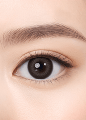 Clalen O2O2 Micellia Lake Gray Monthly 13.3mm — close-up view of the contact lens on an eye