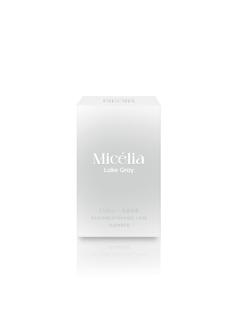 Clalen O2O2 Micellia Lake Gray Monthly 13.3mm — contact lens packaging