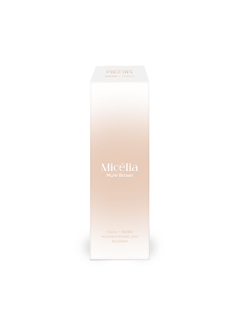Clalen O2O2 Micellia Mute Brown Daily 13.0mm — contact lens packaging