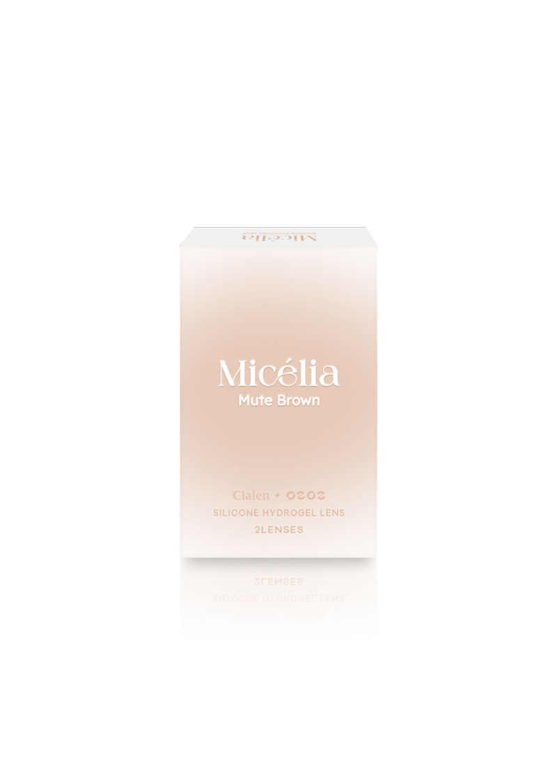 Clalen O2O2 Micellia Mute Brown Monthly 13.0mm — contact lens packaging