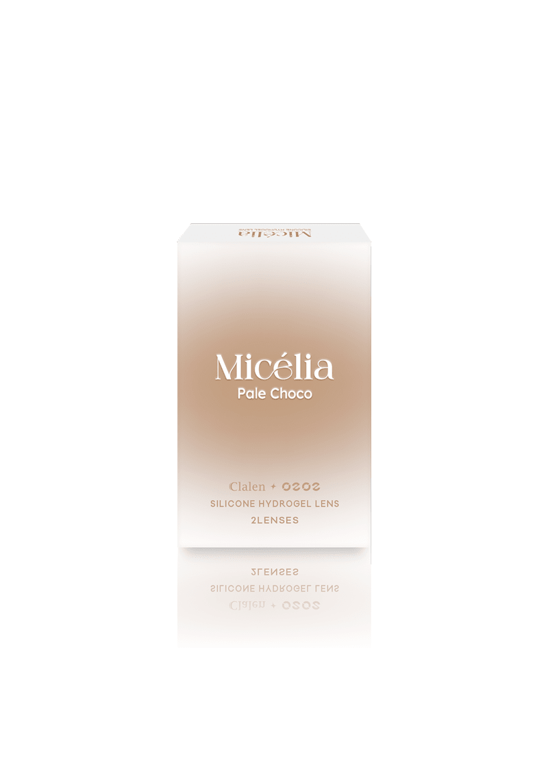 Clalen O2O2 Micellia Pale Choco Monthly 13.1mm — contact lens packaging