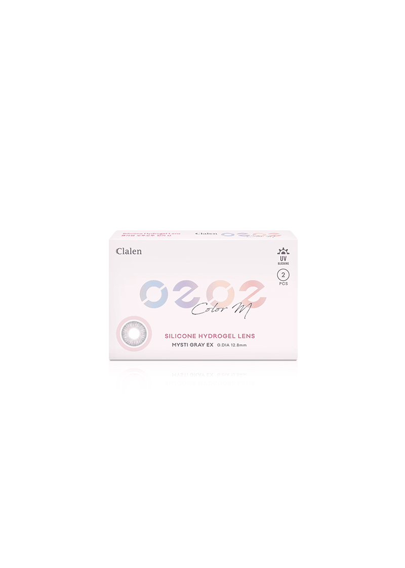 Clalen O2O2 Misty Gray Monthly 12.8mm — contact lens packaging