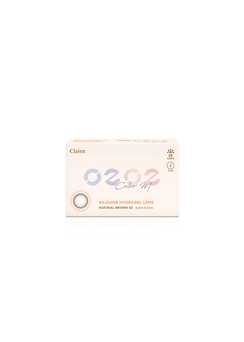 Clalen O2O2 Natural Brown Monthly 12.7mm — contact lens packaging
