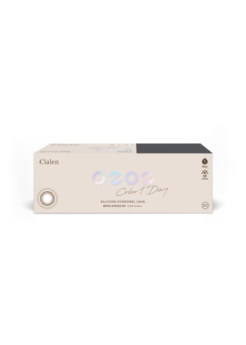Clalen O2O2 Sepia Choco Daily 12.9mm — contact lens packaging