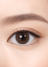 Clalen Rosy Brown Daily 13.1mm — close-up view of the contact lens on an eye
