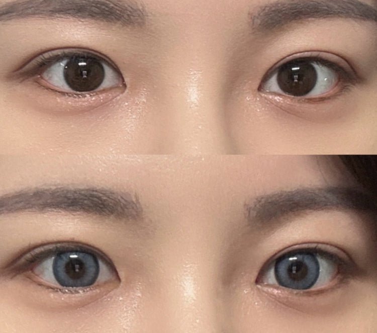 Cocoview Gling Blue colored contact lens, 13.1mm graphic diameter, Monthly wear