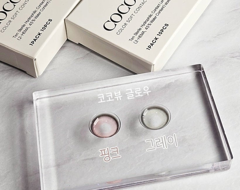 Cocoview Glow Gray (10p) colored contact lens, 13.3mm graphic diameter, Daily wear