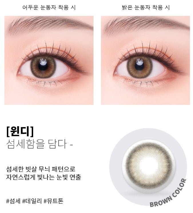 Cocoview Windy Brown (10p) colored contact lens, 13.3mm graphic diameter, Daily wear