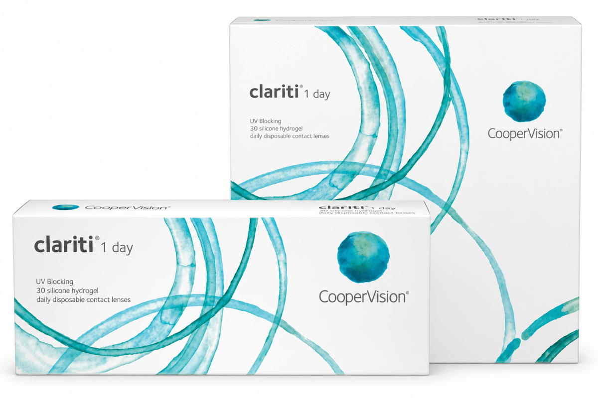 CooperVision clariti 1 day (90p) — clear contact lens packaging